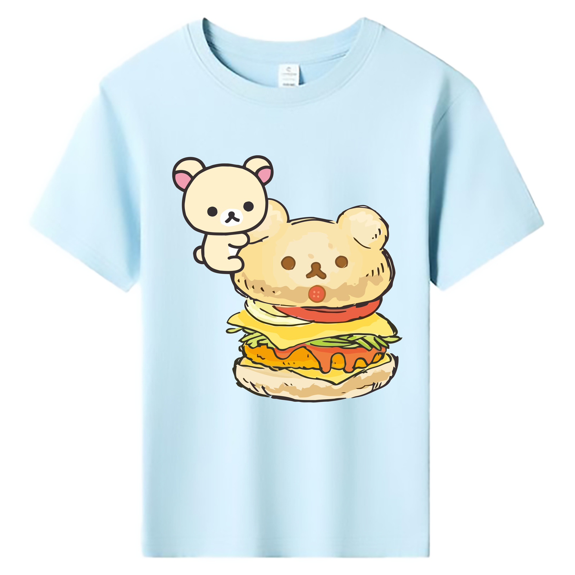 （画像用） リラックマ リラックマ キイロイトリ Rilakkuma Korilakkuma Kiiroitori 綿100％キッズTシャツ（フロントプリント）